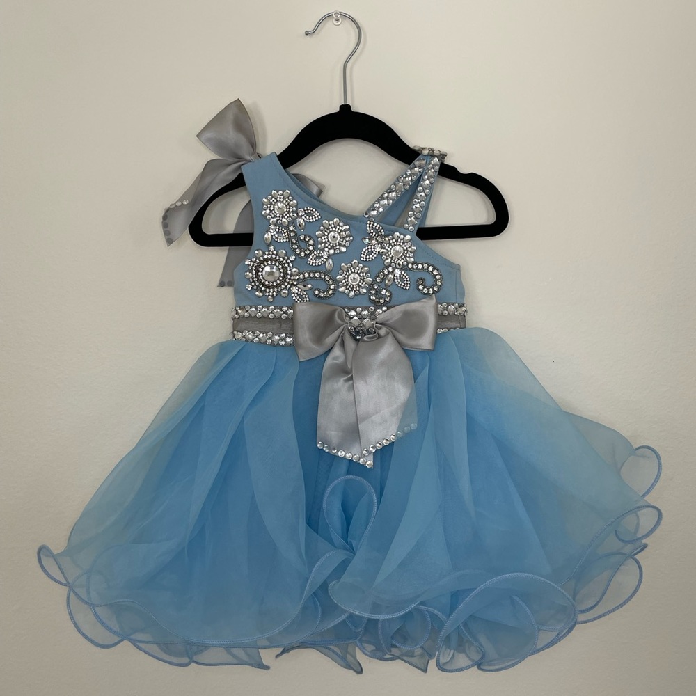 Jennifer Wu Cinderella Blue Babydoll Natural Beauty Pageant Dress
